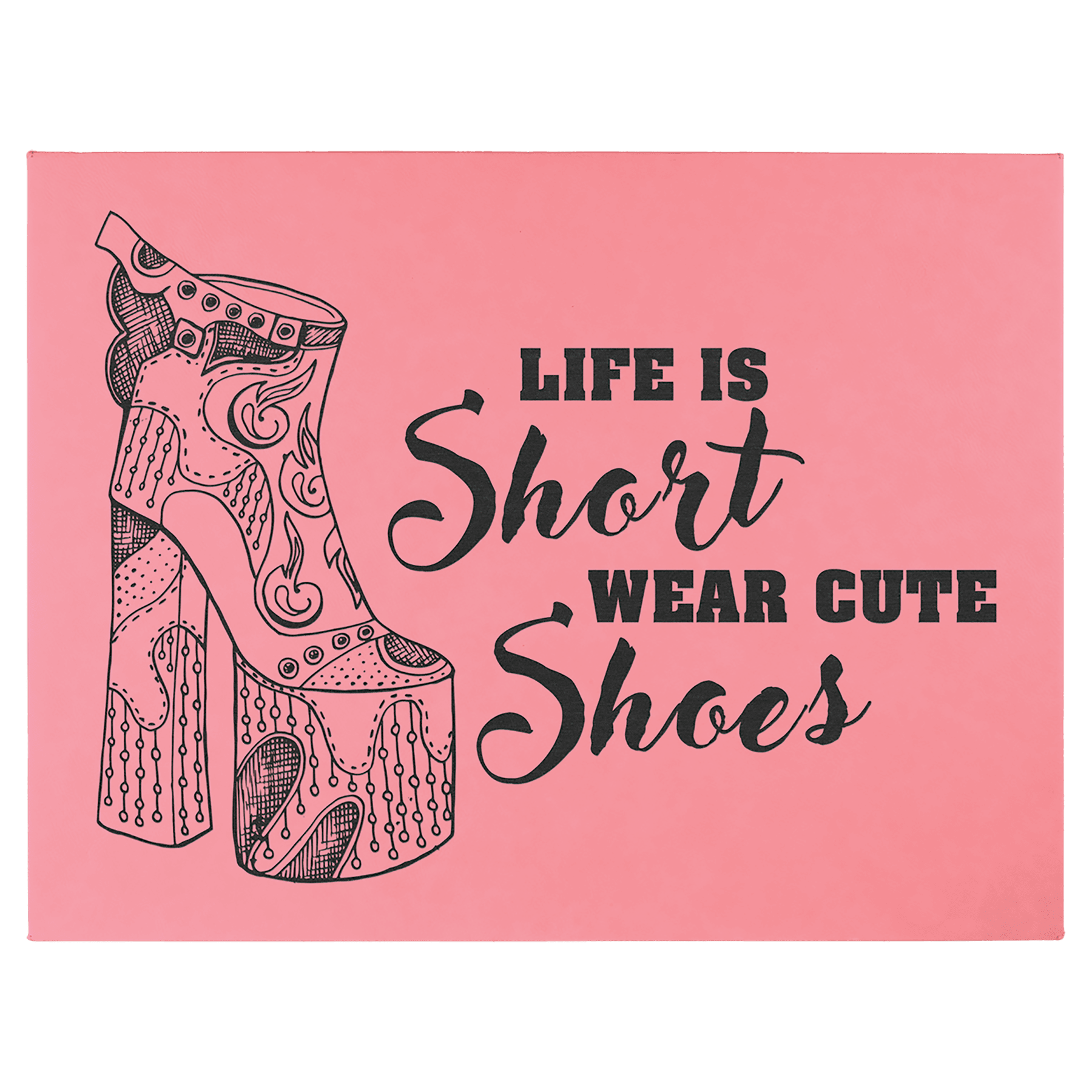 Pink Engravable Leatherette Wall Decor with Sawtooth Hanger - 16" x 20"