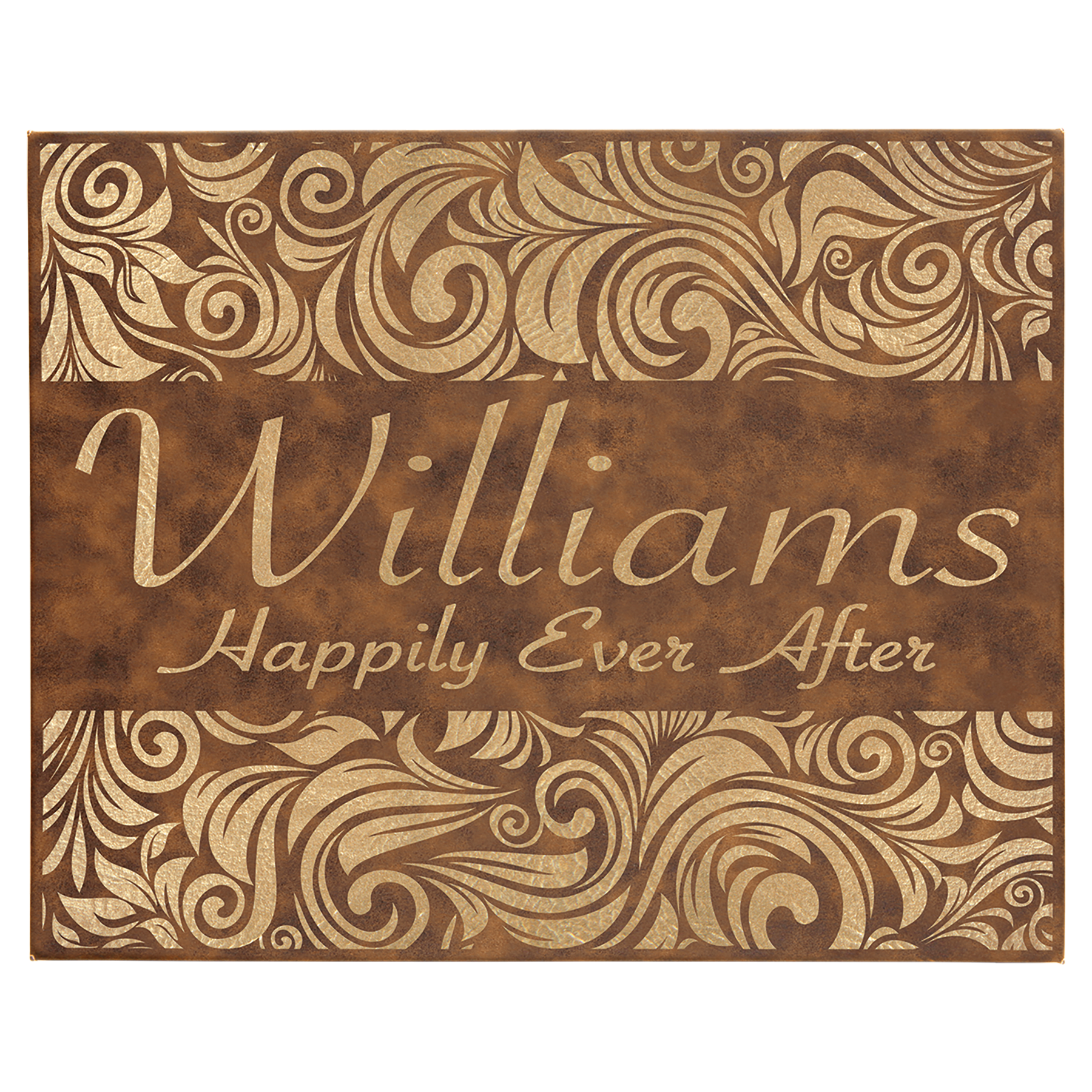 Rustic/Gold Engravable Leatherette Wall Decor with Sawtooth Hanger - 16" x 20"