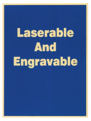 3" x 5" Blue/Gold Brass Plated Steel Plaque Plate