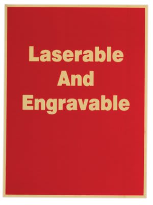 5" x 7" Red/Gold Brass Plated Steel Plaque Plate