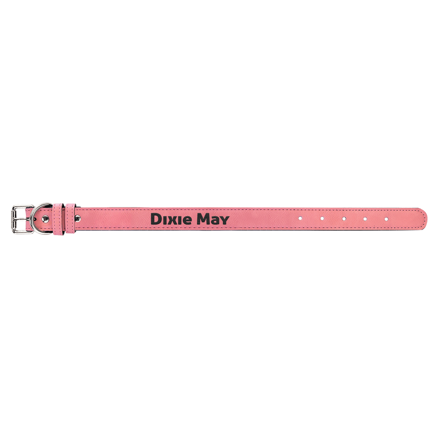 Small 15" x 3/4" Pink Engravable Leatherette Dog Collar