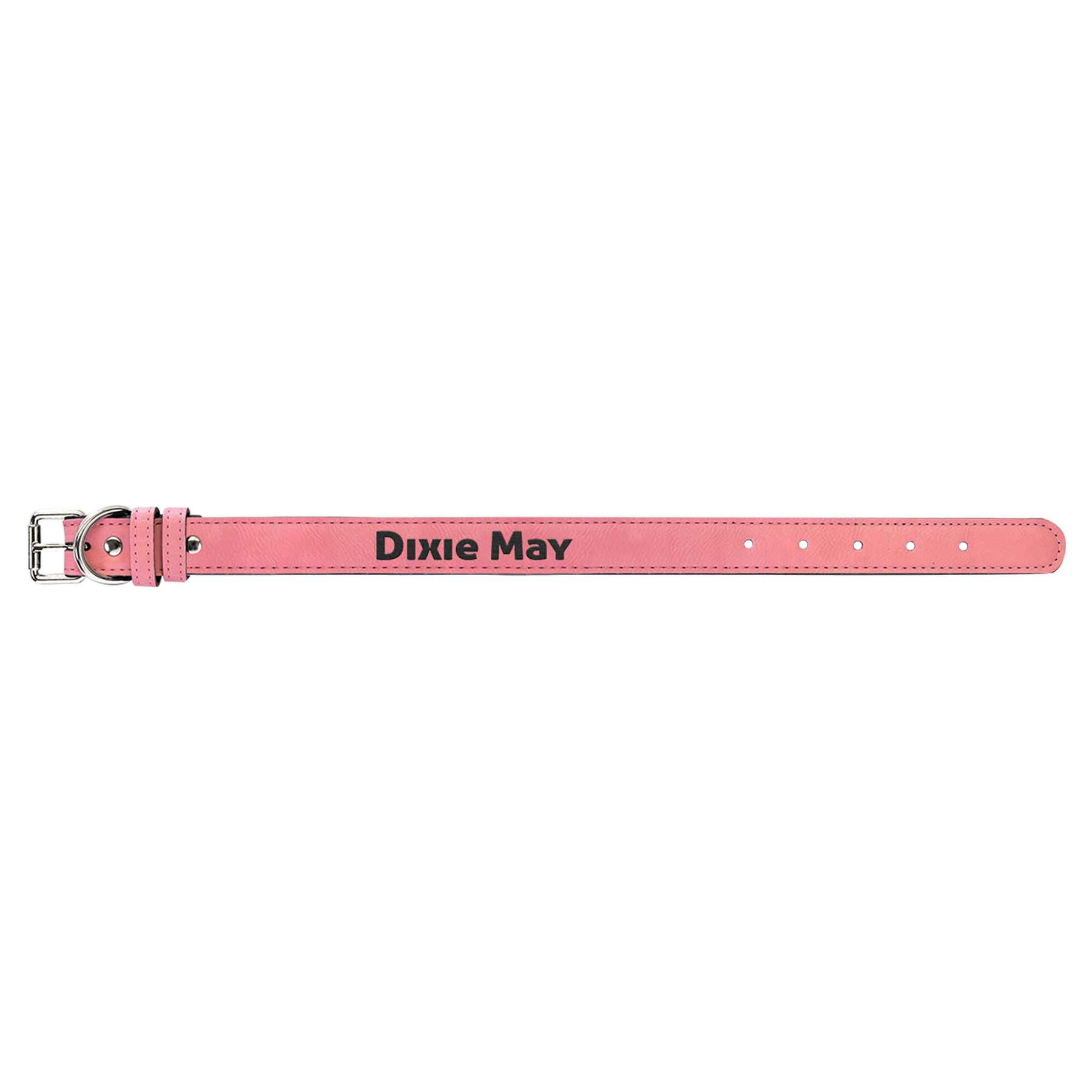 Small 15" x 3/4" Pink Engravable Leatherette Dog Collar