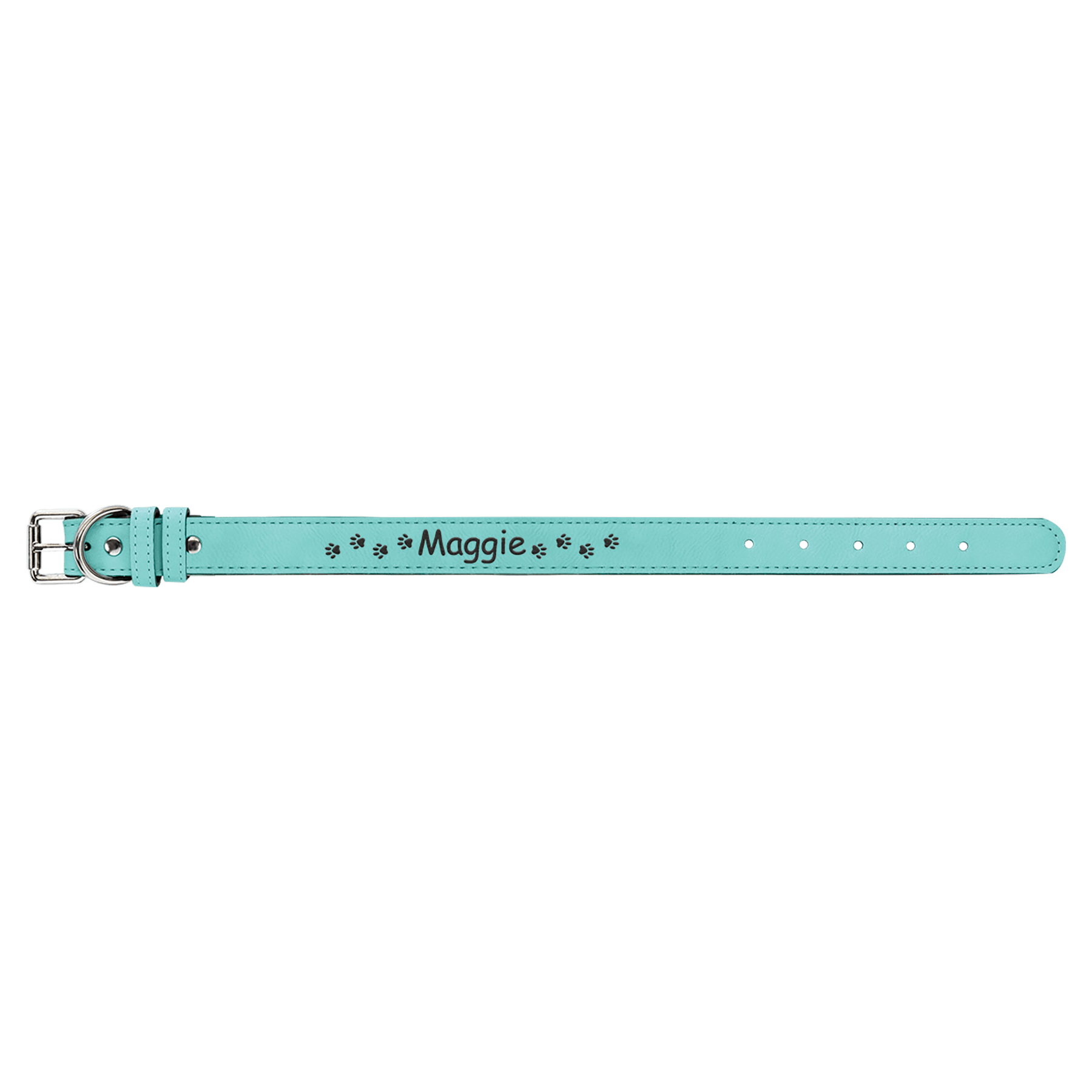 Small 15" x 3/4" Teal Engravable Leatherette Dog Collar