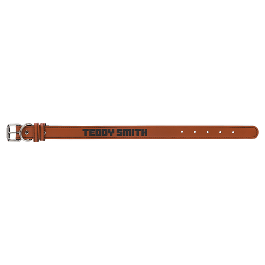 Medium 19" x 1" Rawhide Laserable Leatherette Dog Collar