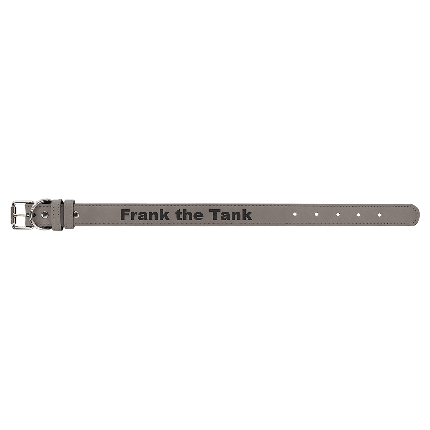 Medium 19" x 1" Gray Engravable Leatherette Dog Collar