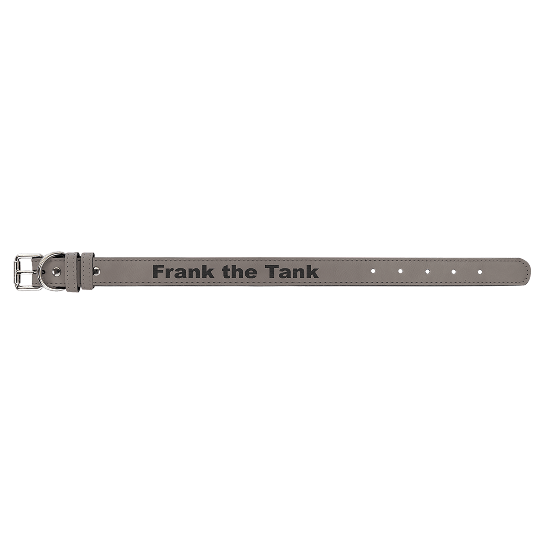Medium 19" x 1" Gray Engravable Leatherette Dog Collar