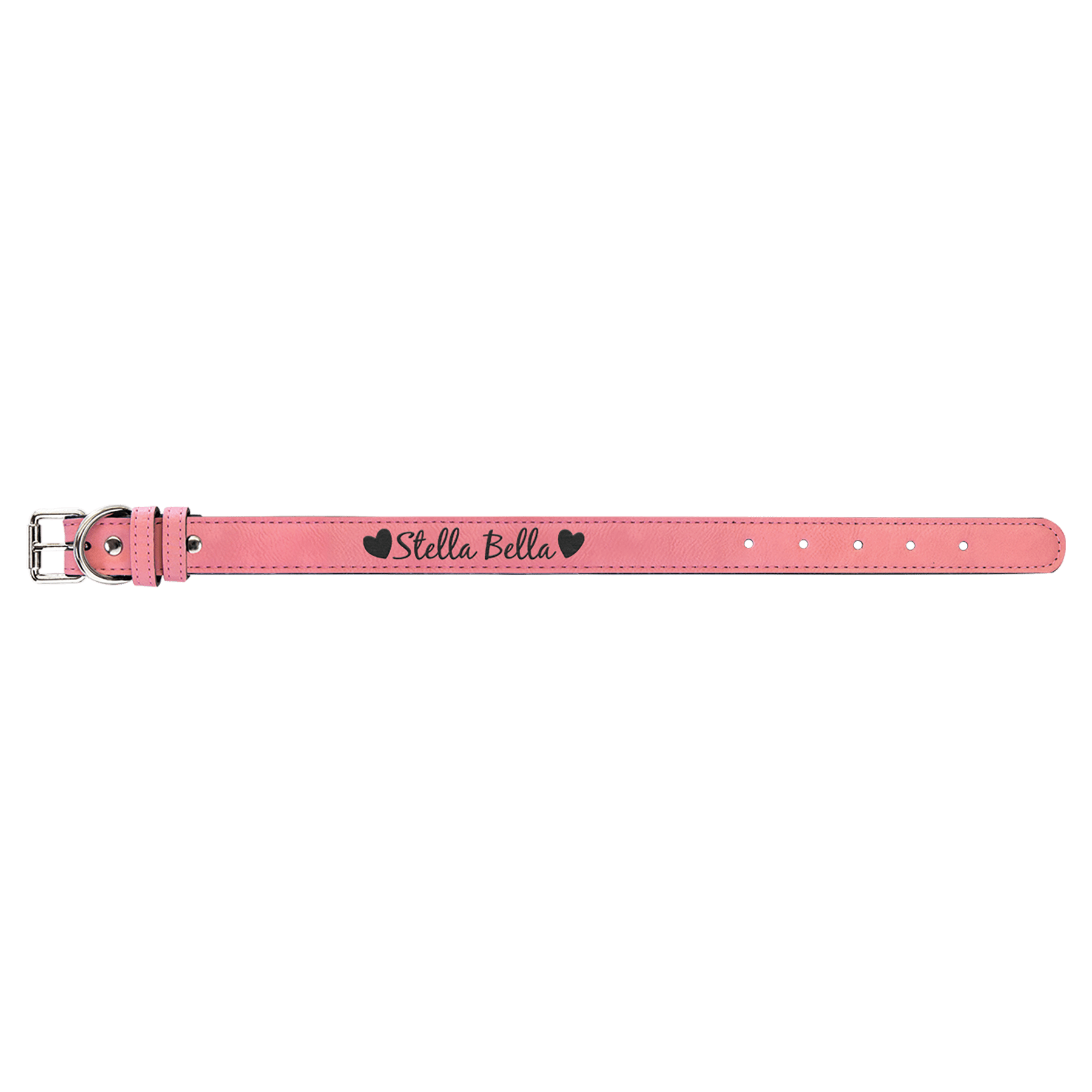Medium 19" x 1" Pink Laserable Leatherette Dog Collar