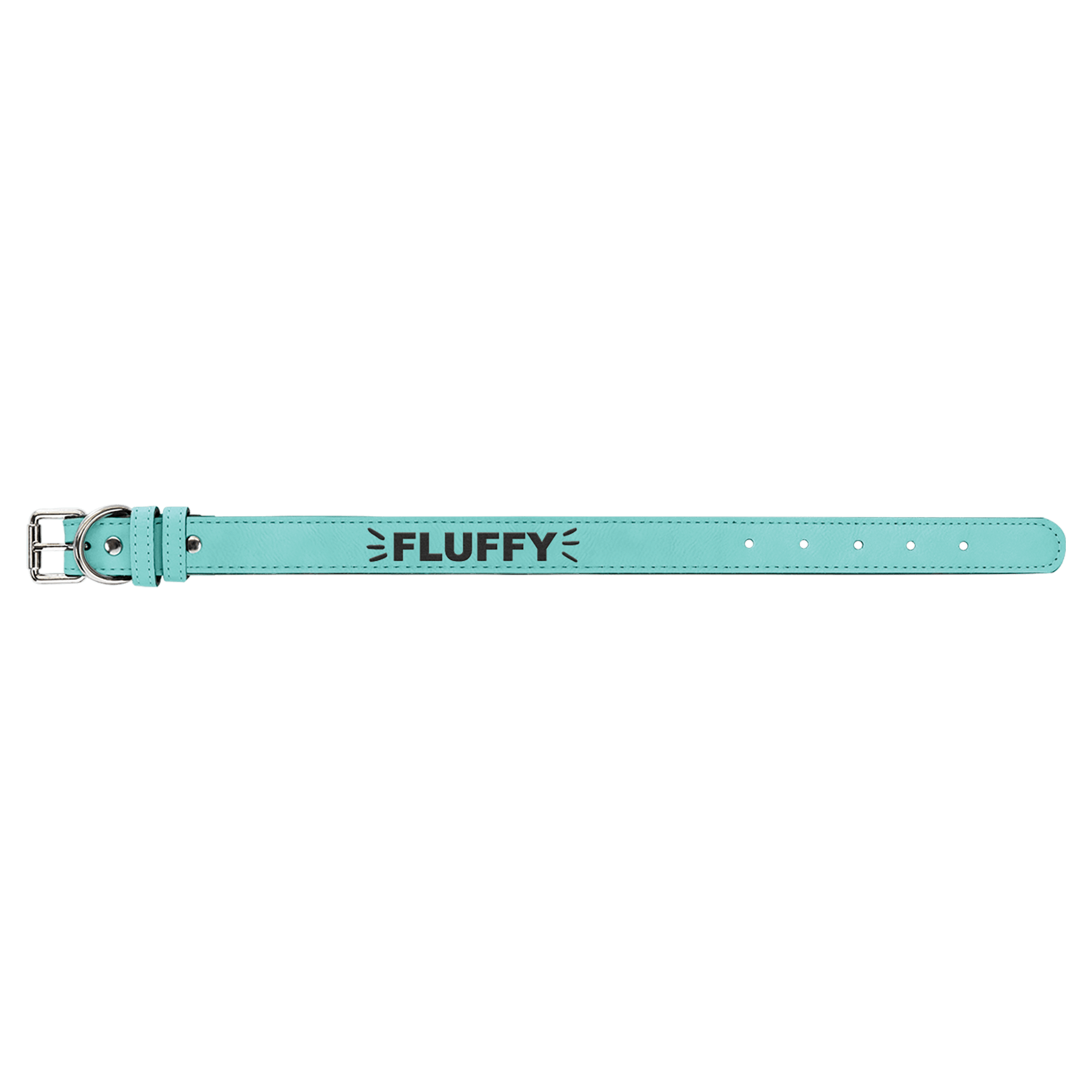 Medium 19" x 1" Teal Engravable Leatherette Dog Collar