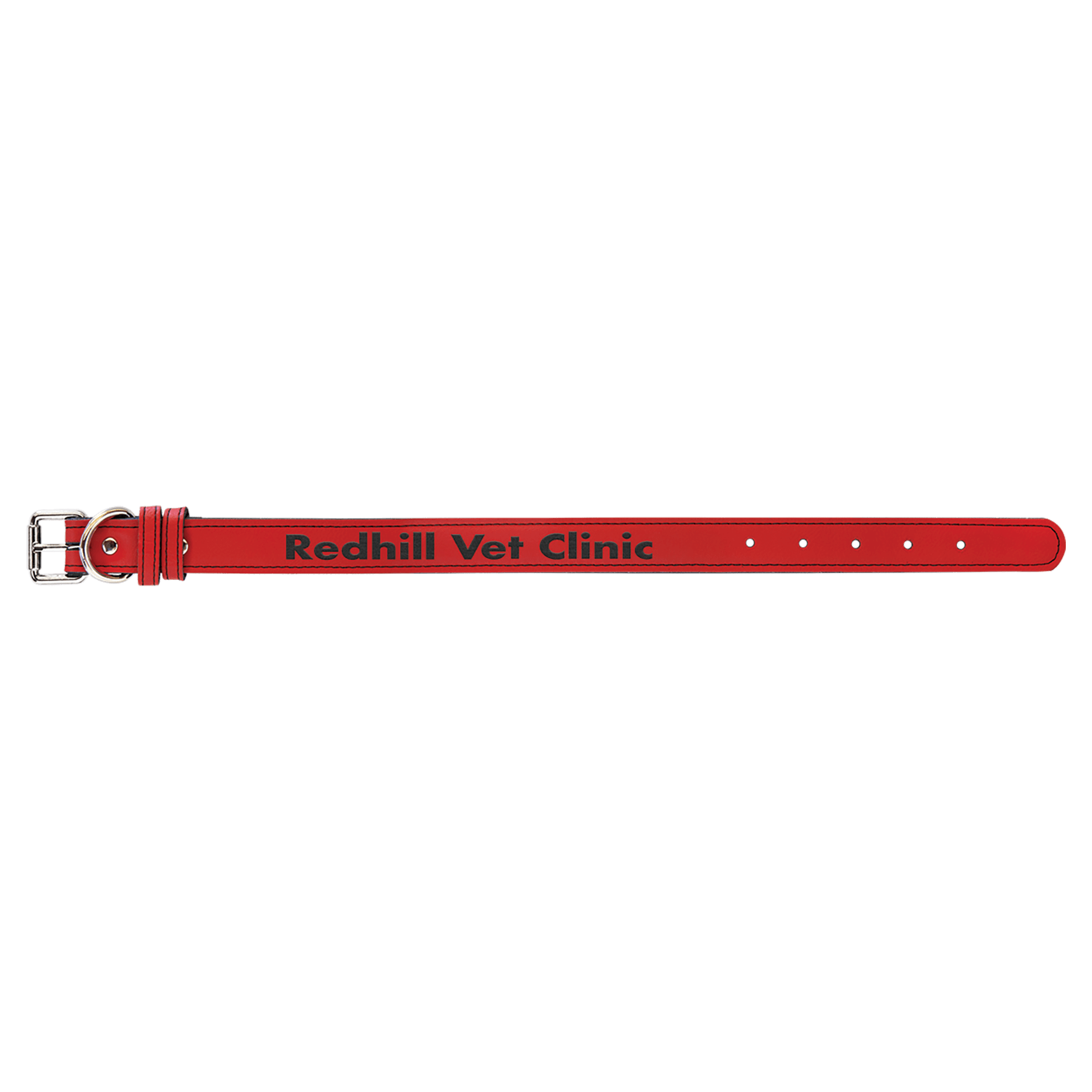 Medium 19" x 1" Red Engravable Leatherette Dog Collar