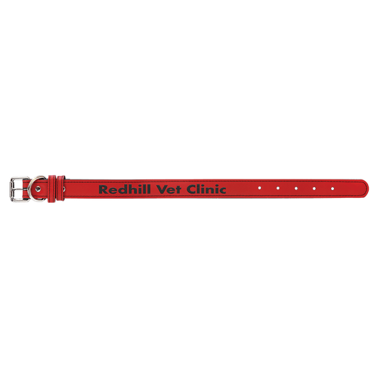 Medium 19" x 1" Red Laserable Leatherette Dog Collar