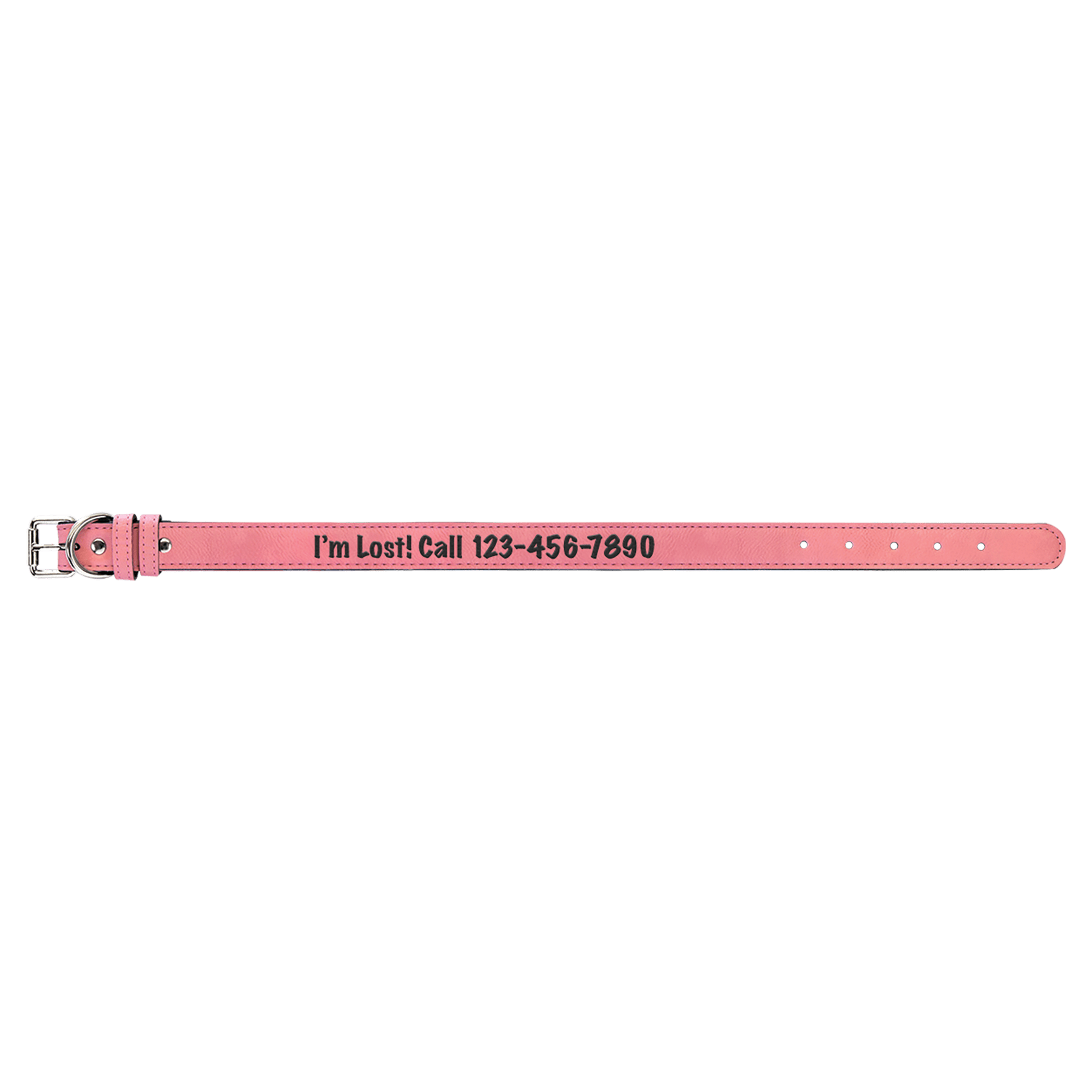 Large 23" x 1" Pink Engravable Leatherette Dog Collar