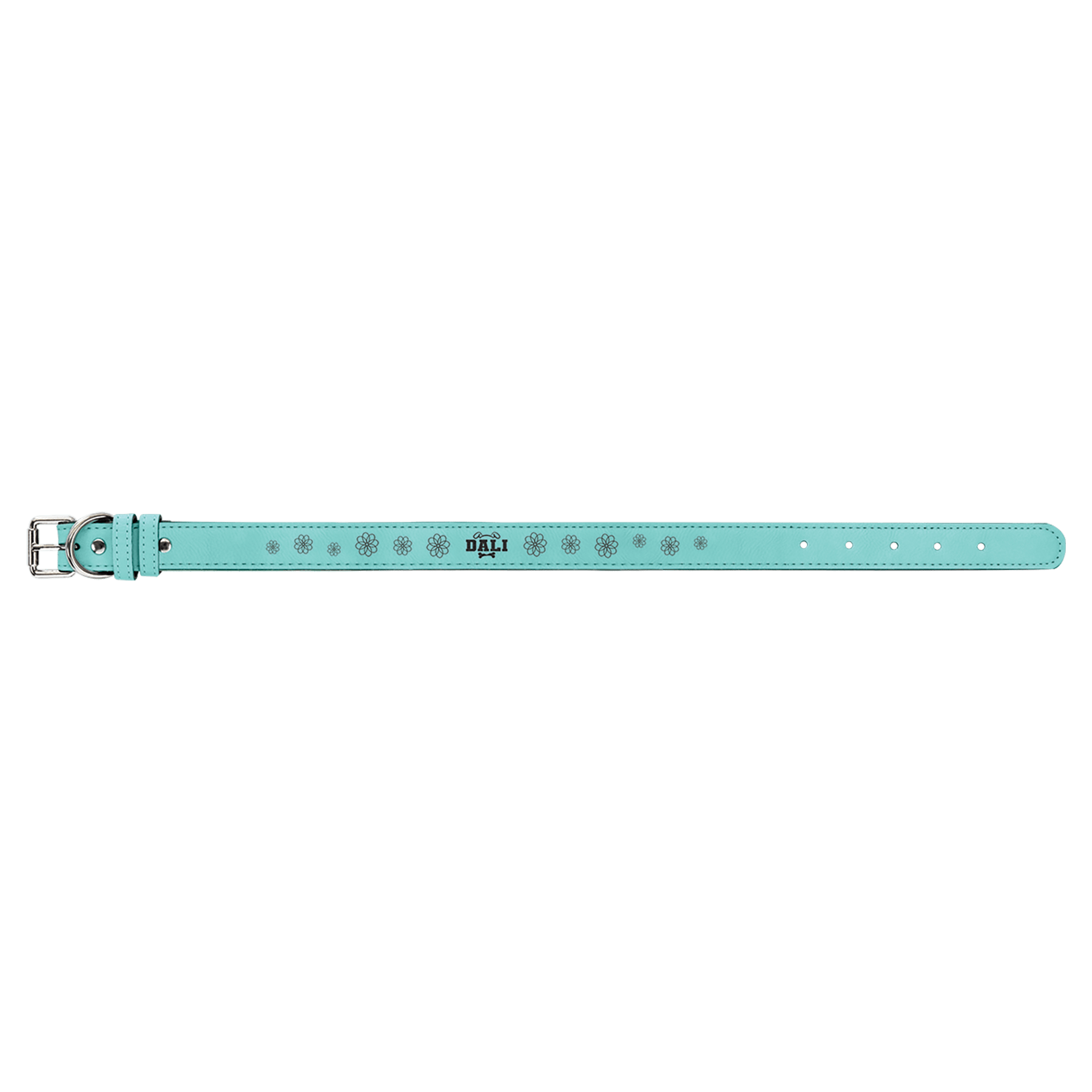 Large 23" x 1" Teal Engravable Leatherette Dog Collar