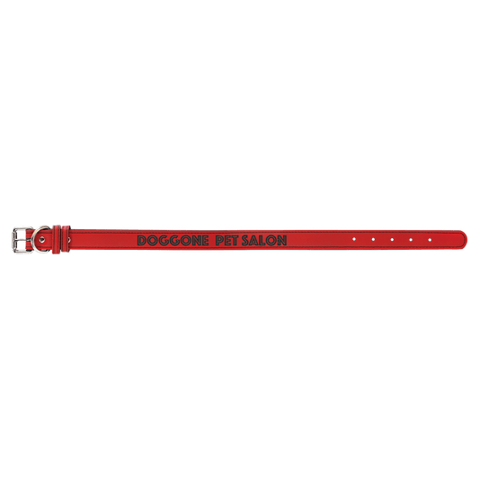 Large 23" x 1" Red Engravable Leatherette Dog Collar