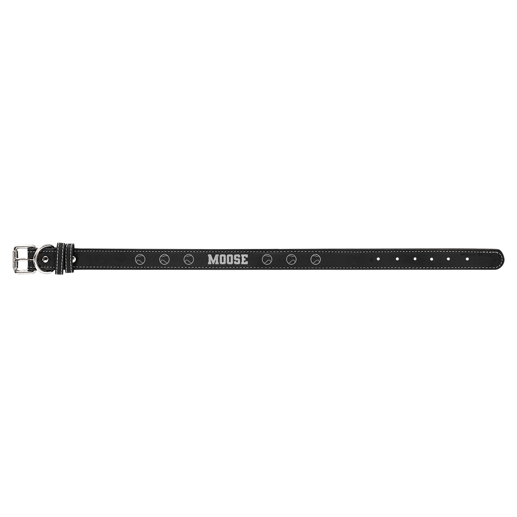 Extra Large 27" x 1 1/4" Black/Silver Engravable Leatherette Dog Collar
