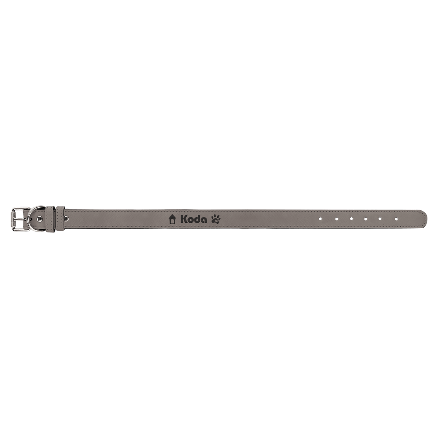 Extra Large 27" x 1 1/4" Gray Engravable Leatherette Dog Collar