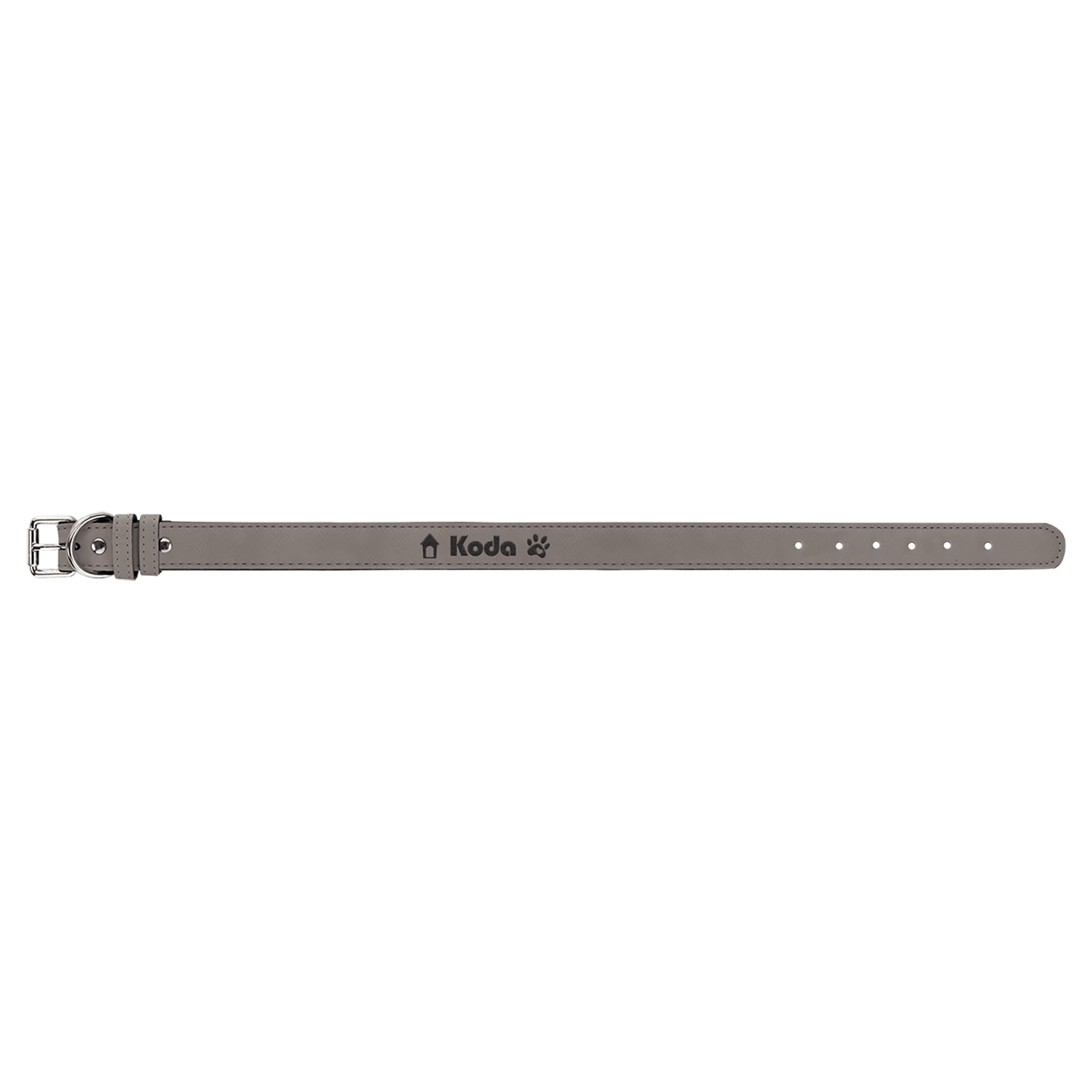 Extra Large 27" x 1 1/4" Gray Engravable Leatherette Dog Collar