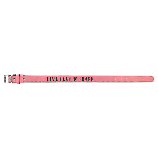Extra Large 27" x 1 1/4" Pink Laserable Leatherette Dog Collar