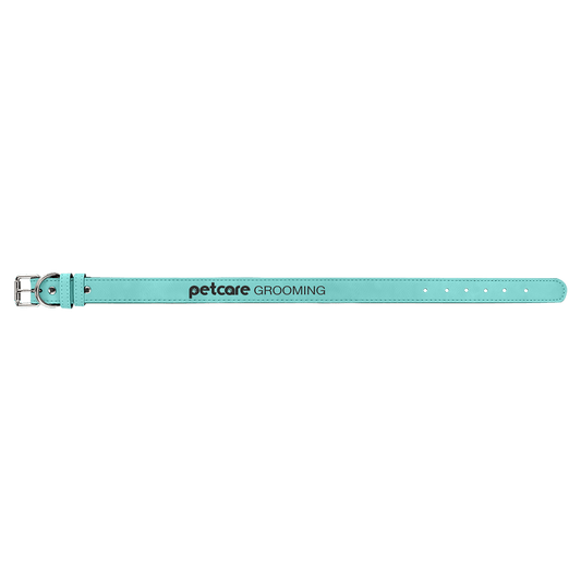 Extra Large 27" x 1 1/4" Teal Engravable Leatherette Dog Collar