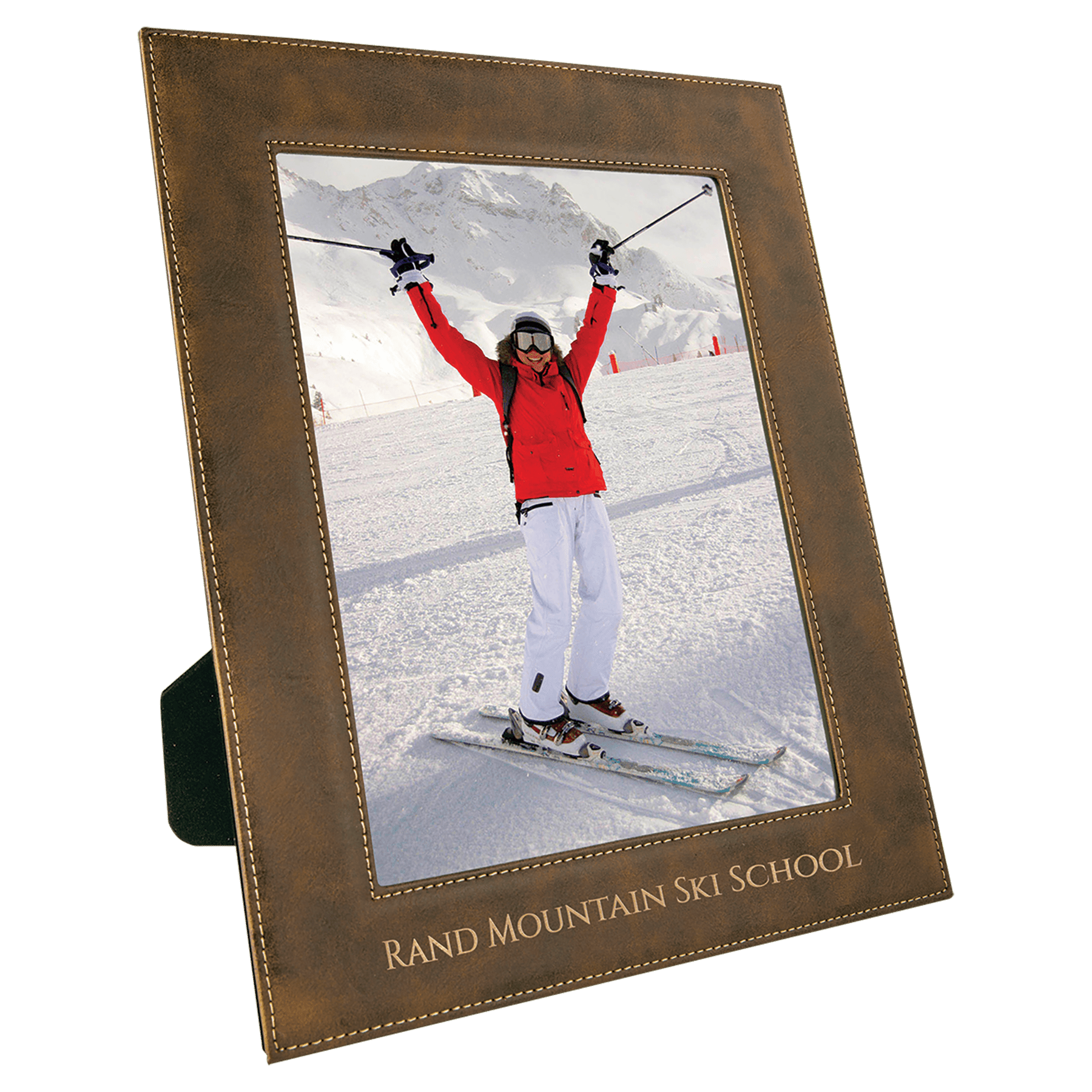 Rustic/Gold Engravable Leatherette Photo Frame - 8" x 10"