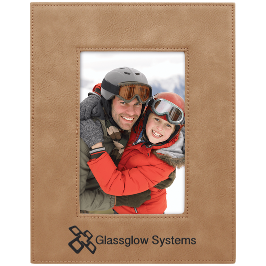 Light Brown Engravable Leatherette Photo Frame - 4" x 6"