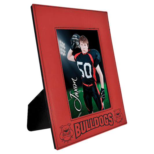 Red Engravable Leatherette Photo Frame - 5" x 7"