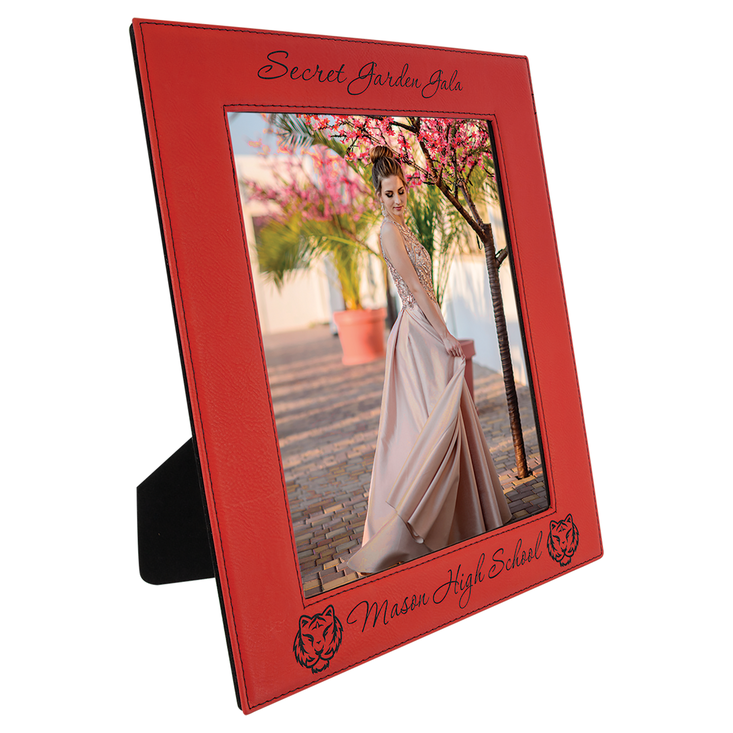 Red Engravable Leatherette Photo Frame - 8" x 10"