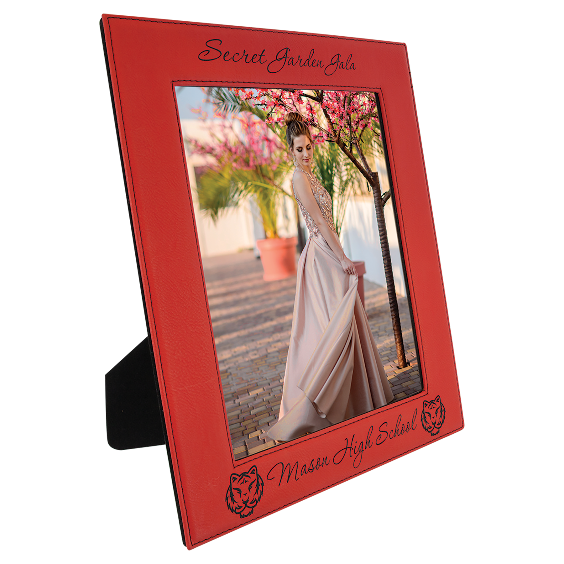Red Engravable Leatherette Photo Frame - 8" x 10"