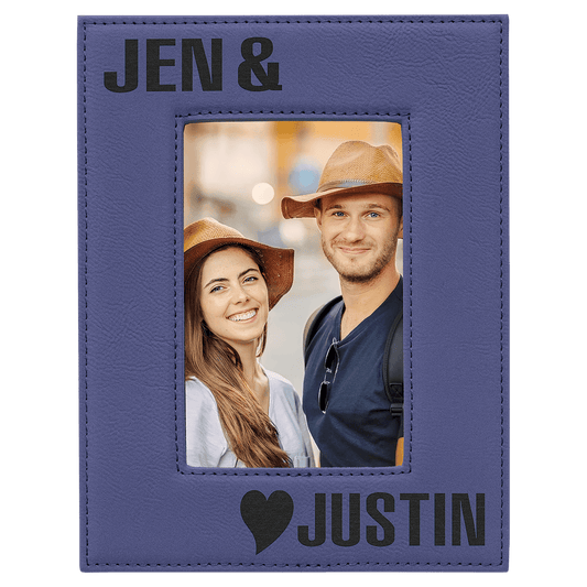 Purple Engravable Leatherette Photo Frame - 4" x 6"