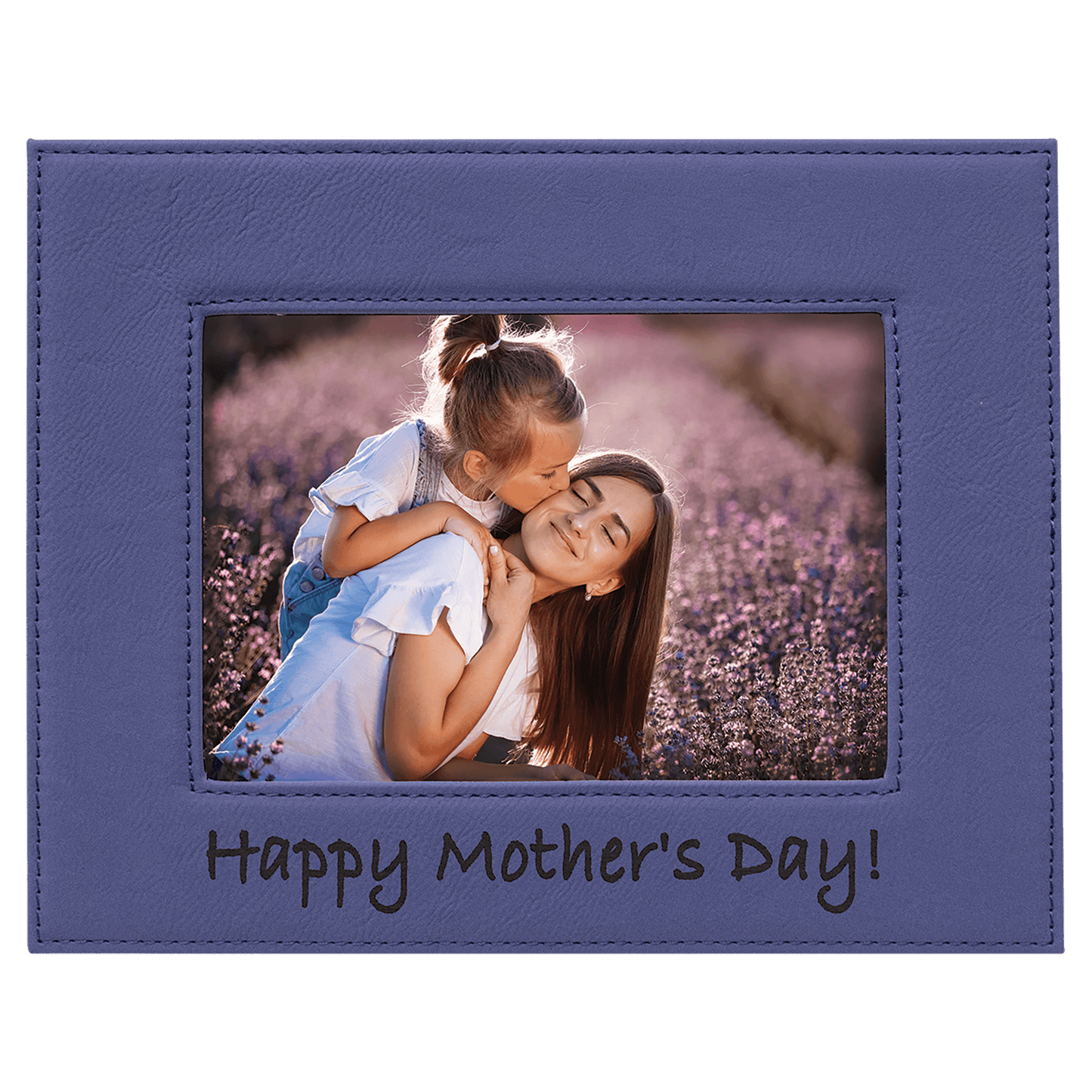 Purple Engravable Leatherette Photo Frame - 5" x 7"