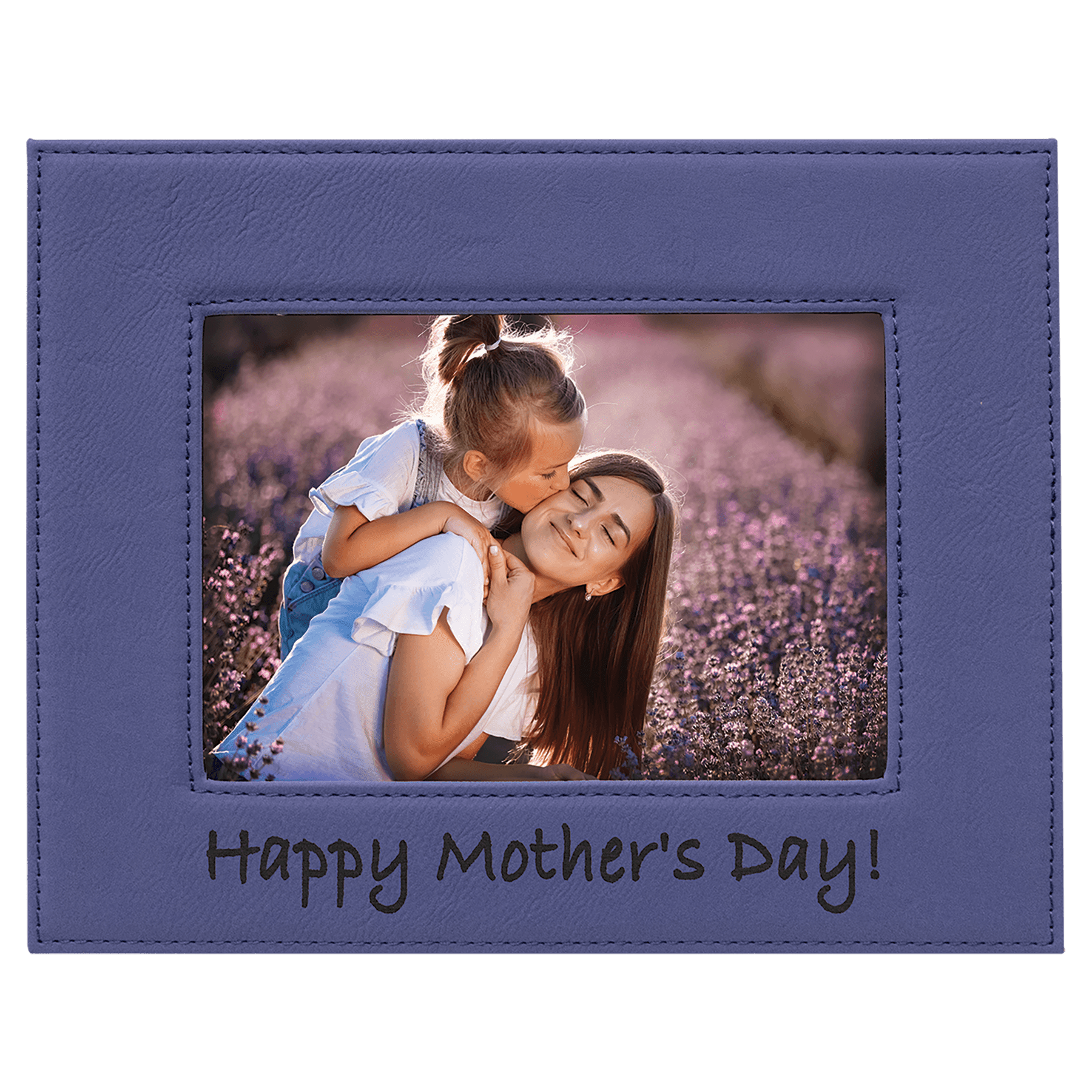 Purple Engravable Leatherette Photo Frame - 5" x 7"