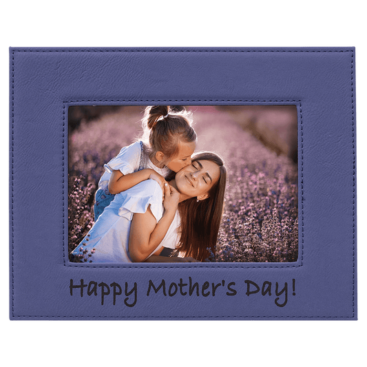Purple Engravable Leatherette Photo Frame - 5" x 7"