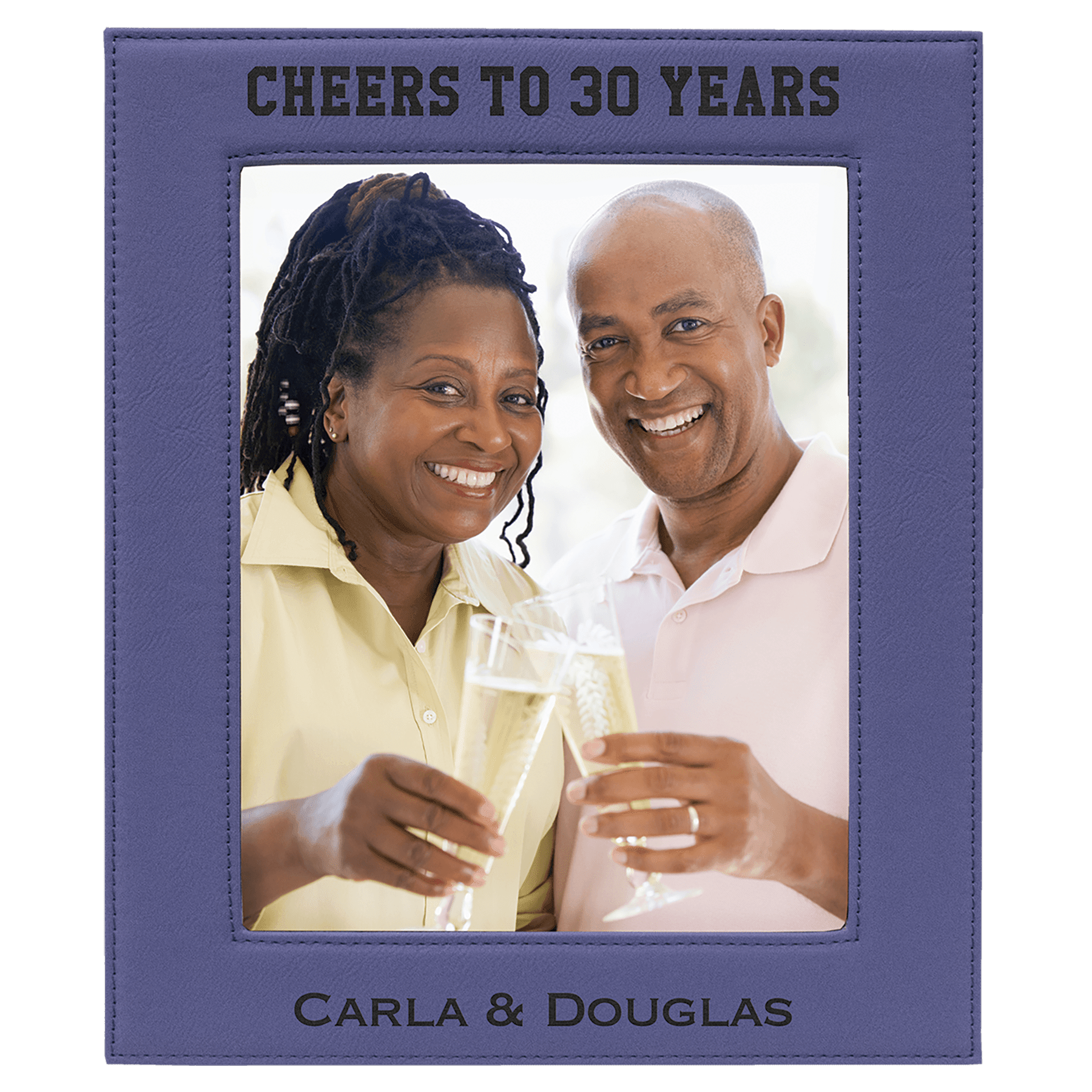 Purple Engravable Leatherette Photo Frame - 8" x 10"