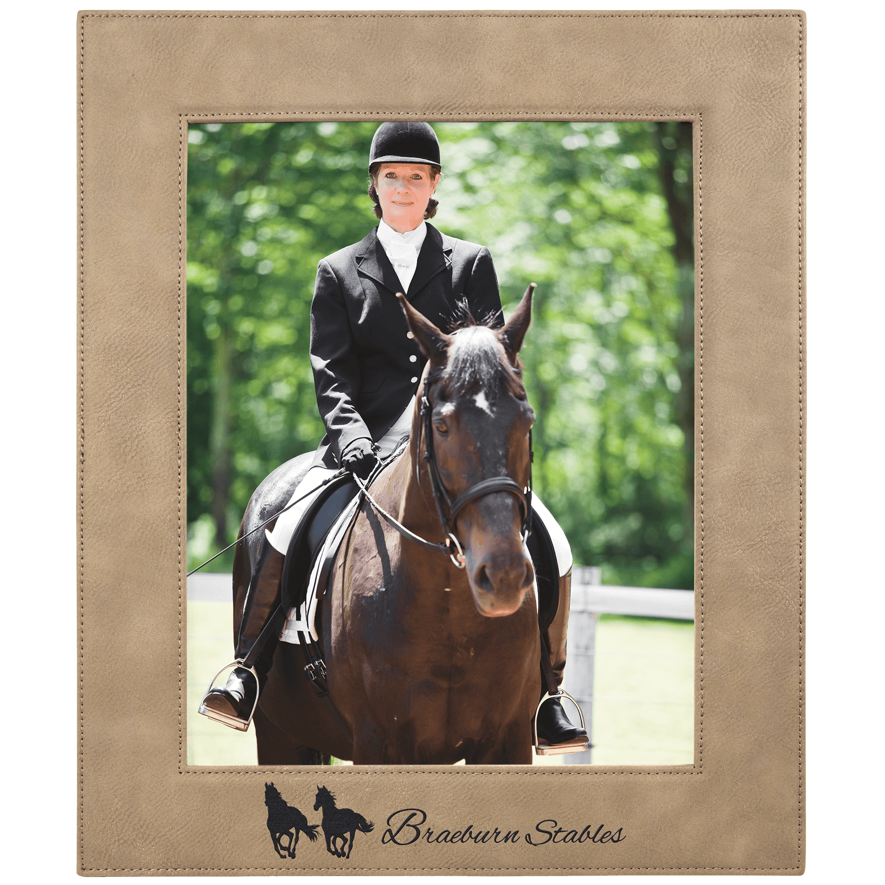 Light Brown Engravable Leatherette Photo Frame - 8" x 10"