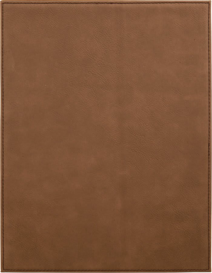 Dark Brown Engravable Leatherette Plaque - 8" x 10"