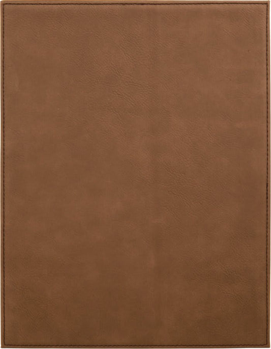 Dark Brown Engravable Leatherette Plaque - 8" x 10"