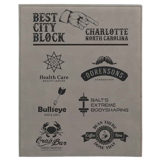 8" x 10" Gray Laserable Leatherette Plaque