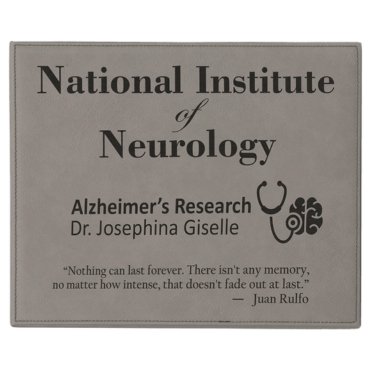 9" x 12" Gray Laserable Leatherette Plaque