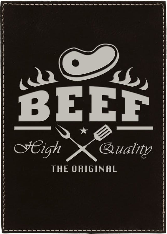 8" x 10" Black/Silver Laserable Leatherette Plaque