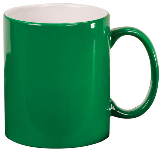 oz. Green Ceramic Round LazerMug - 11