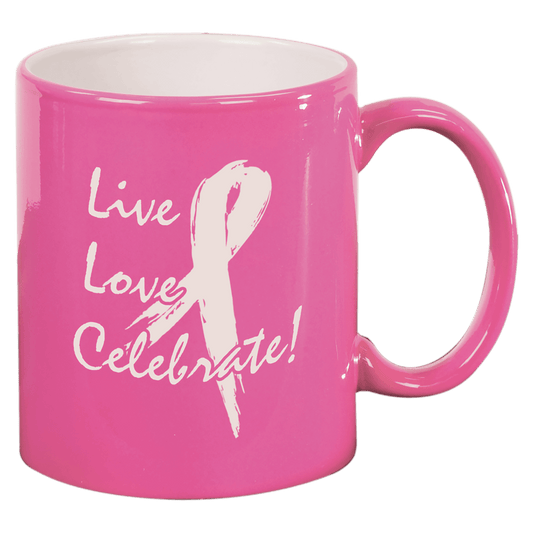 11 oz. Pink Ceramic Round LazerMug