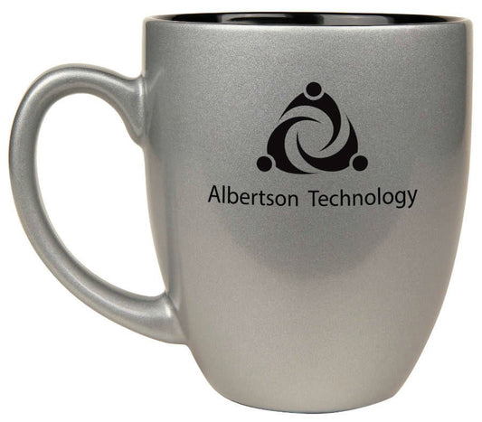 oz. Silver Ceramic Bistro LazerMug - 16