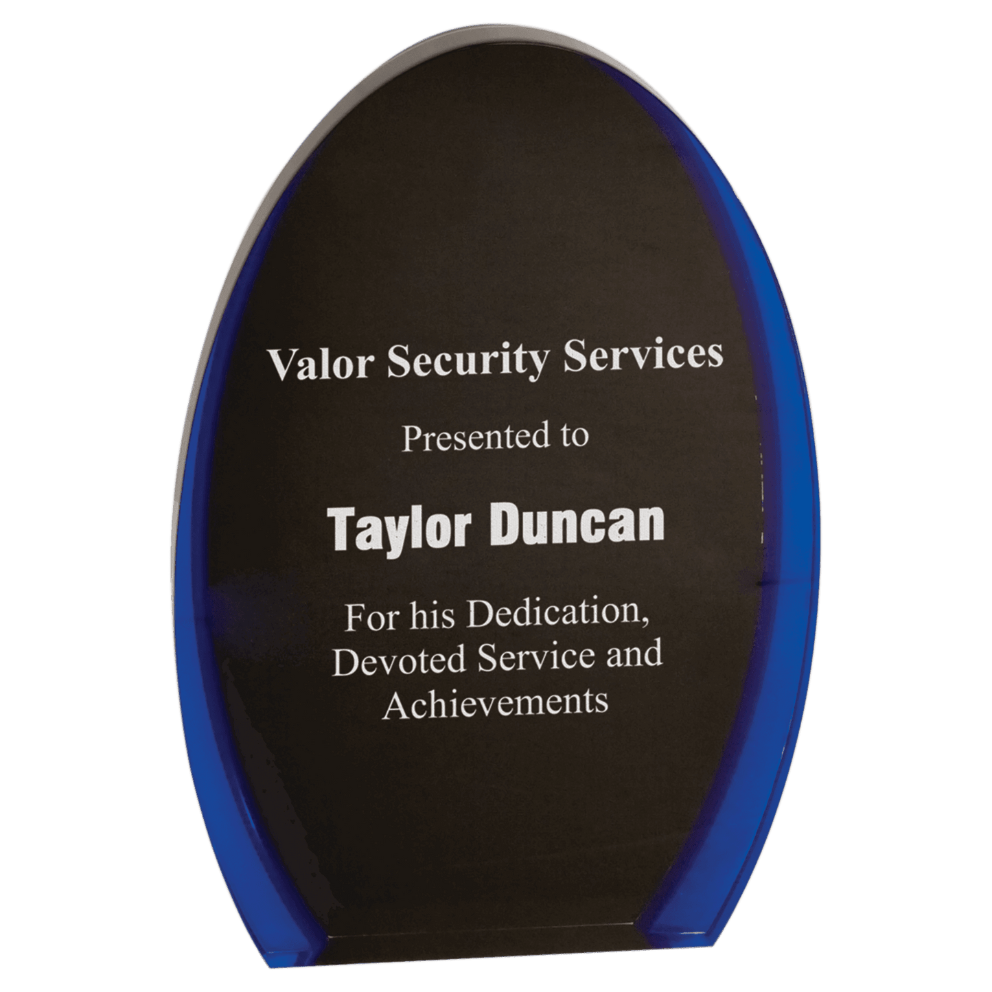 Black/Blue Luminary Oval Acrylic - 7"