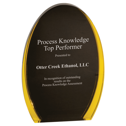 8" Black/Gold Luminary Oval Acrylic