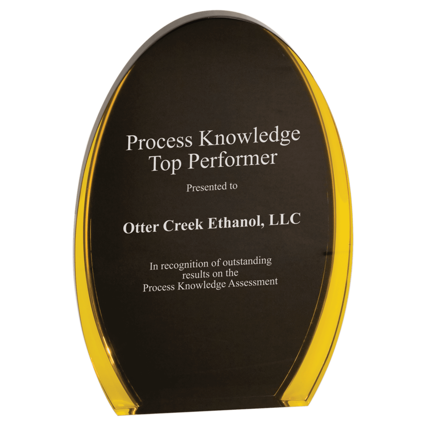 Black/Gold Luminary Oval Acrylic - 8"