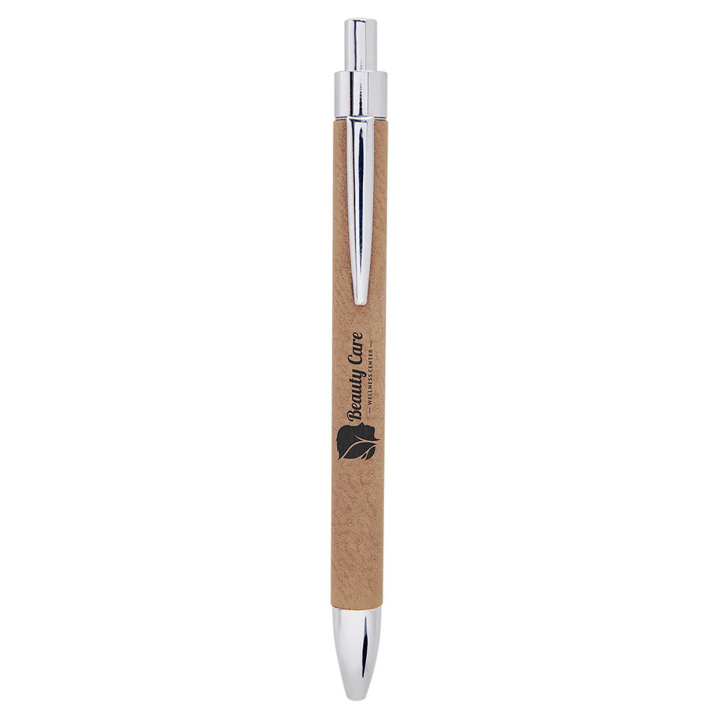Light Brown Engravable Leatherette Pen