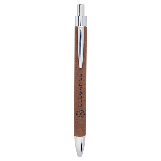 Dark Brown Engravable Leatherette Pen