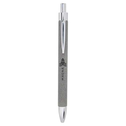 Gray Engravable Leatherette Pen