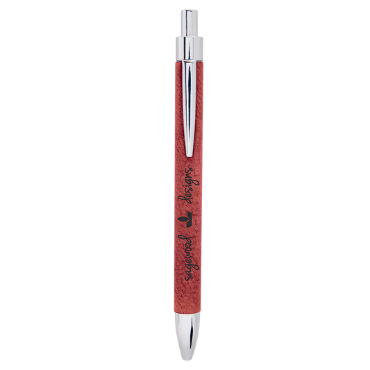Rose Engravable Leatherette Pen