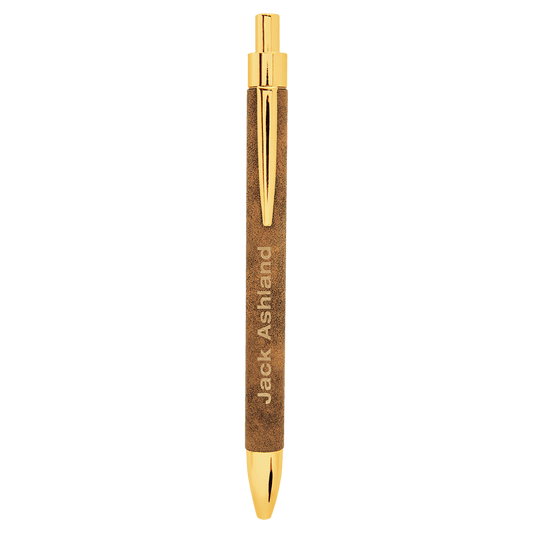 Rustic/Gold Engravable Leatherette Pen