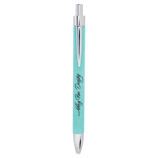 Teal Engravable Leatherette Pen